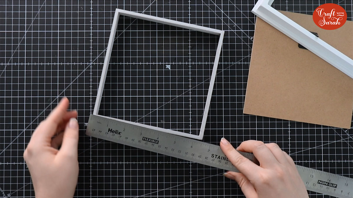 Measure the spacer inside the box frame