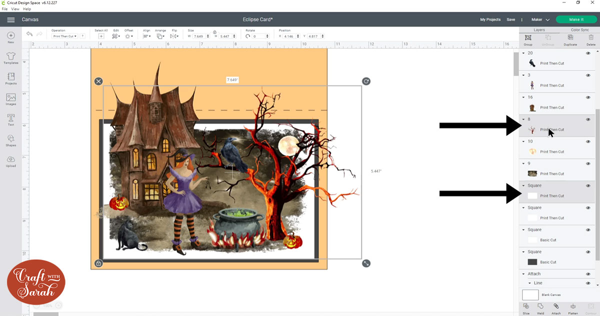 Select two layers to slice