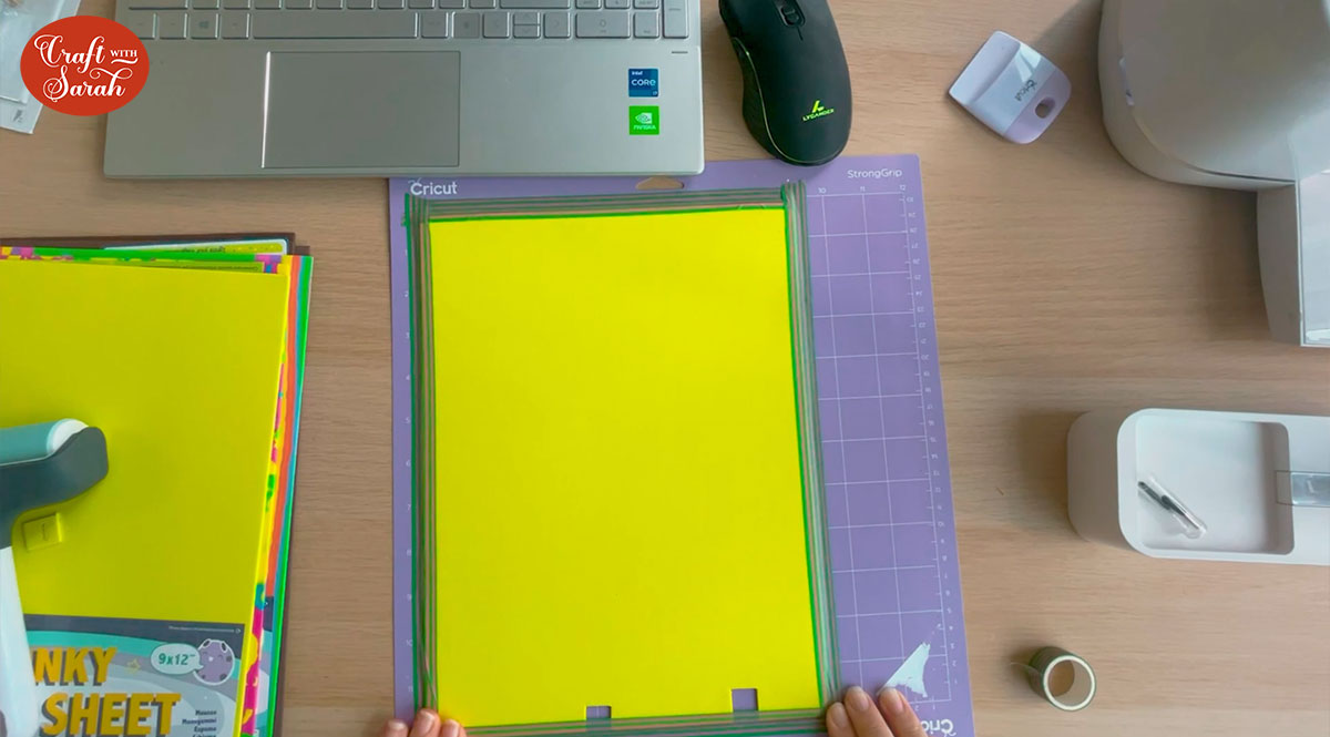 Stick the foam to a purple strong grip cutting mat