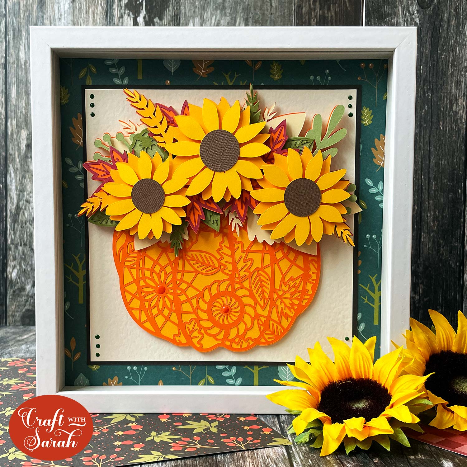 Free pumpkin sunflower SVG