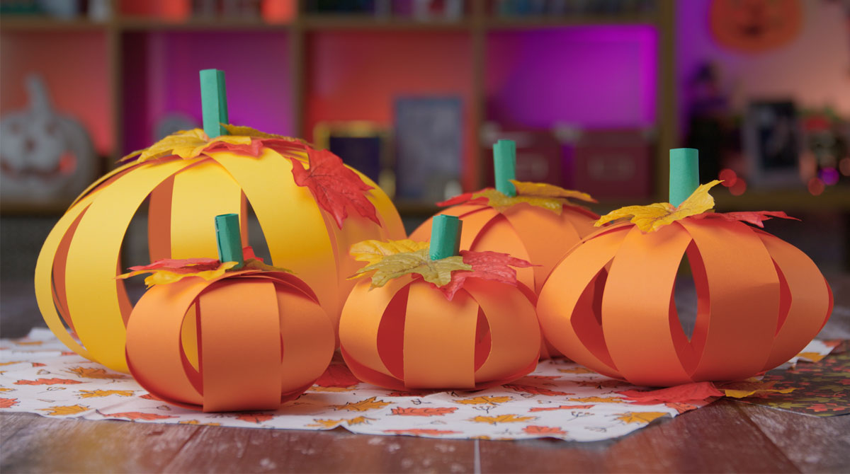 Easy 3D Paper Pumpkins for Fall