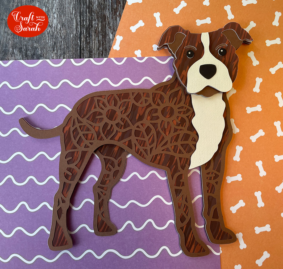 Print and cut brindle pattern