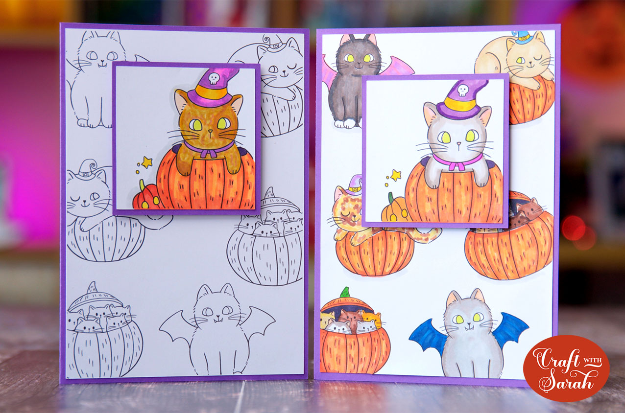 Pumpkin cat cards