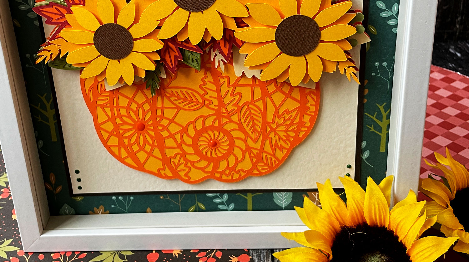 Free Pumpkin & Sunflowers Layered SVG