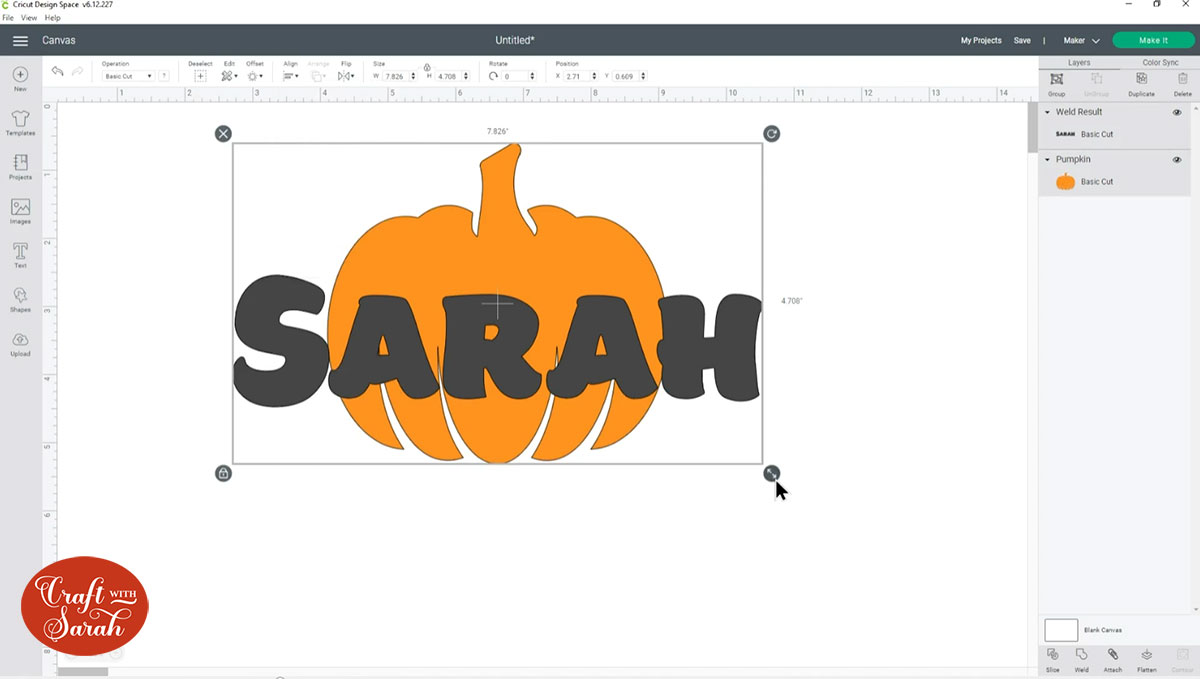 Add an image behind the name