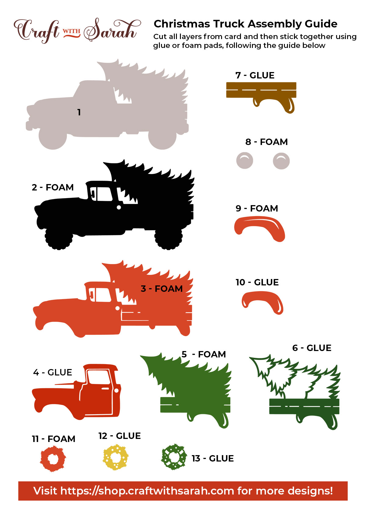 Christmas Truck SVG Assembly Guide