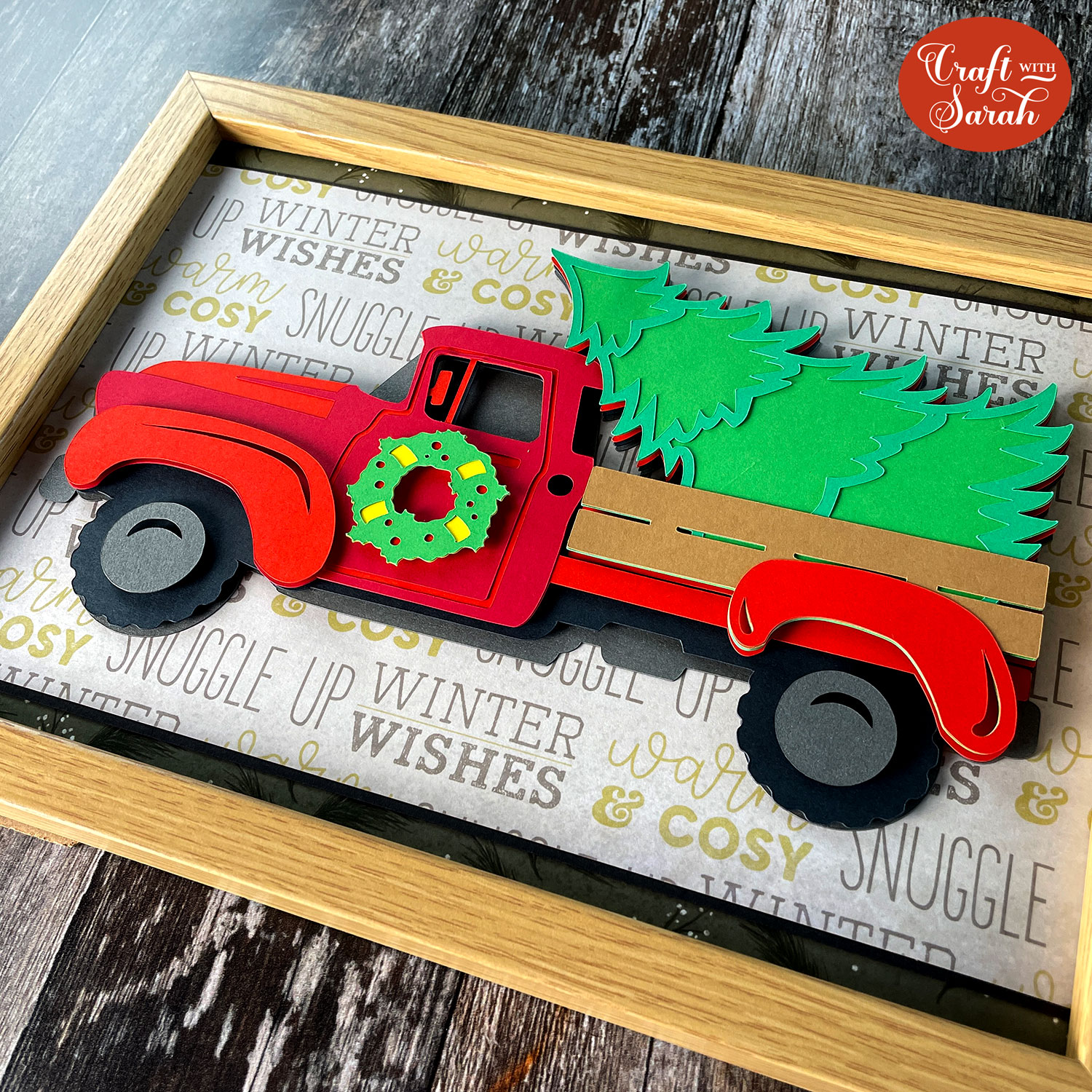Red truck shadow box