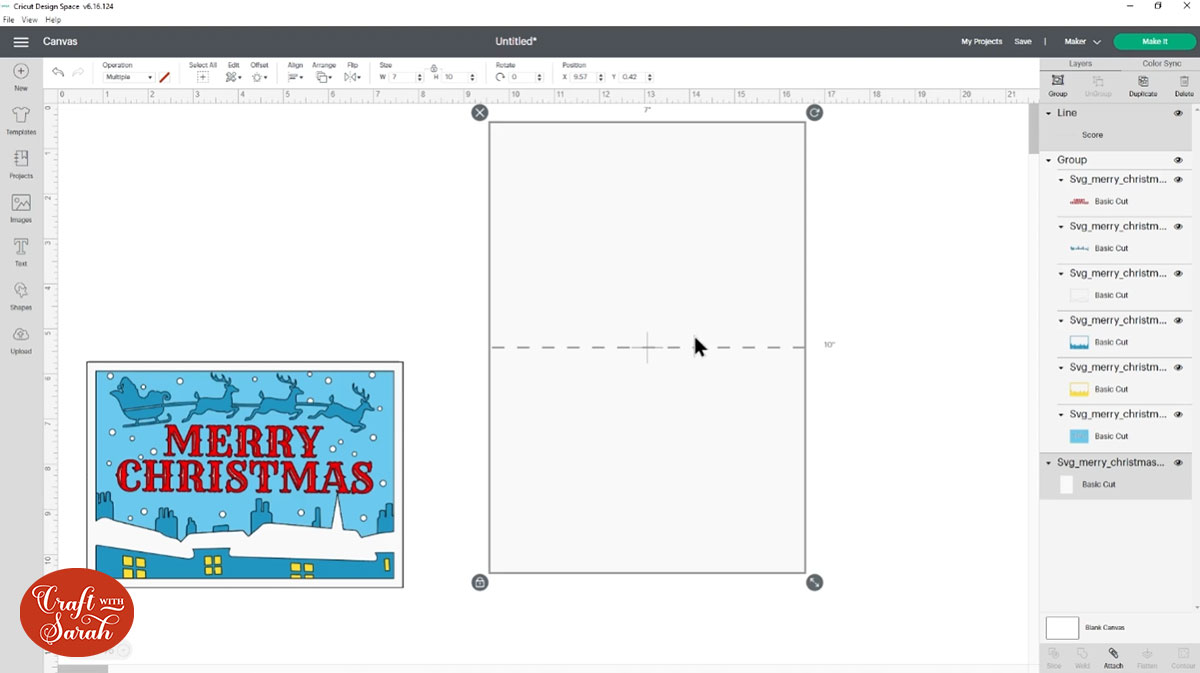 Score line exactly in the middle of the base card