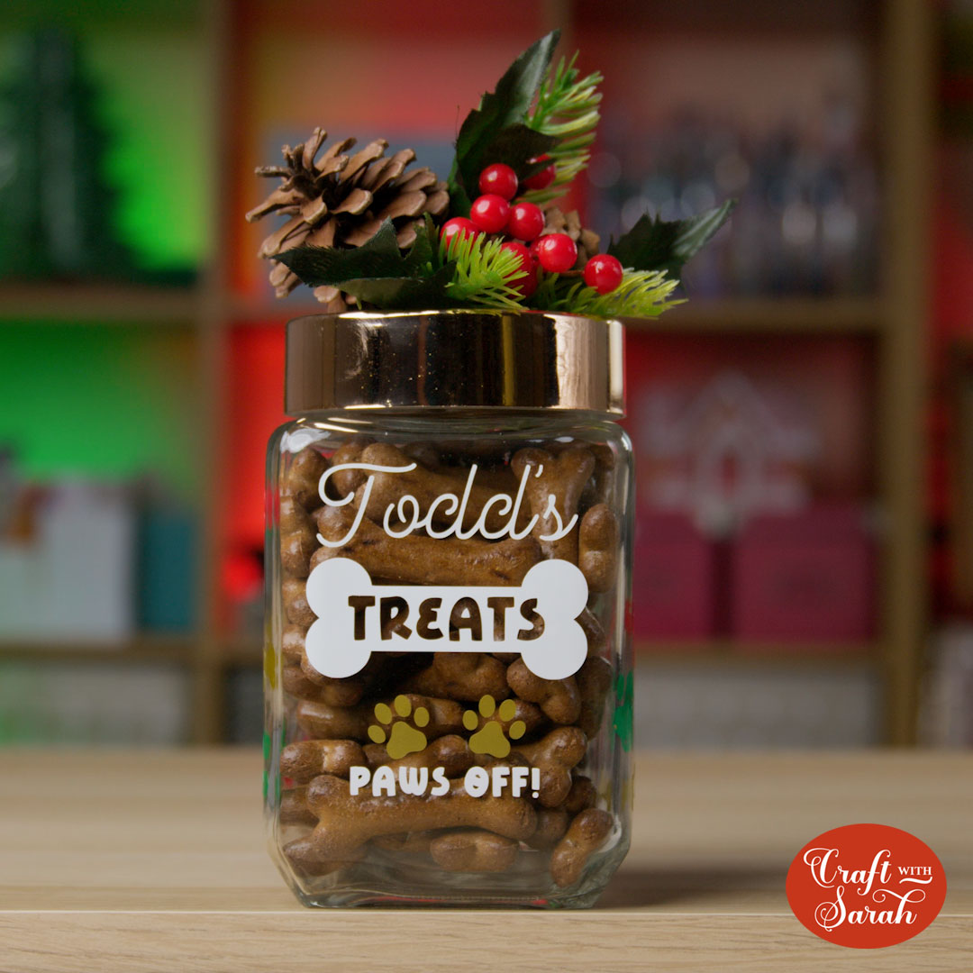 Christmas dog treat jar