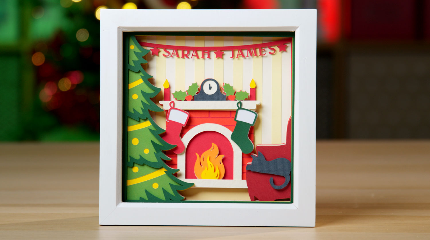 Family Shadow Box to Personalize! | Winter Box Frame Idea