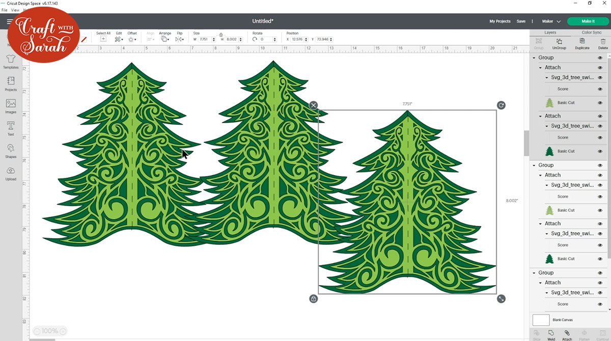 Make copies of the tree piece