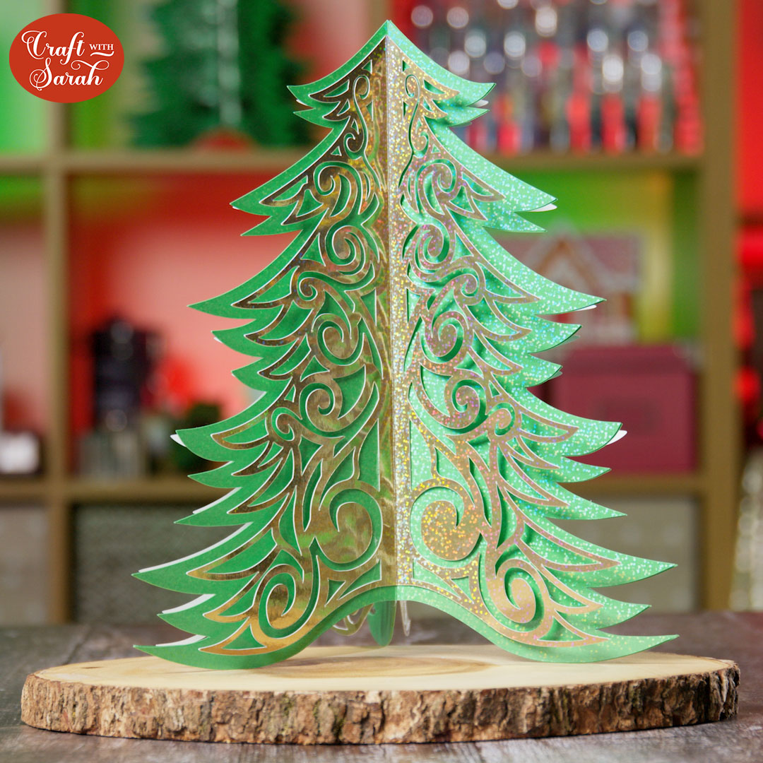 Christmas tree made with a Cricut