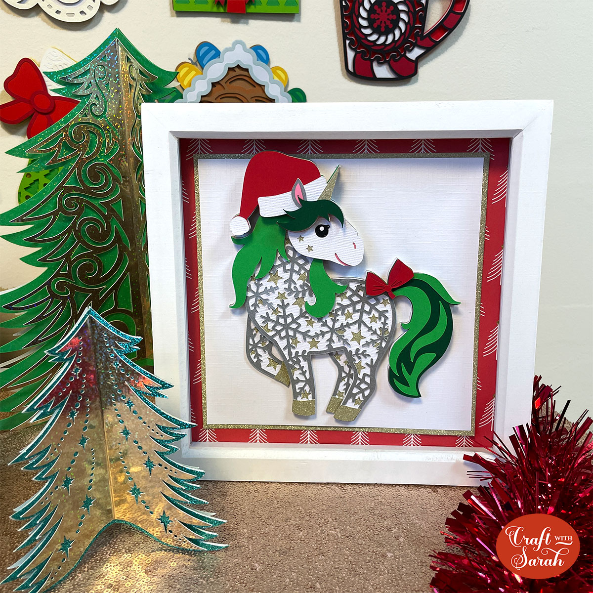 Christmas unicorn cut file