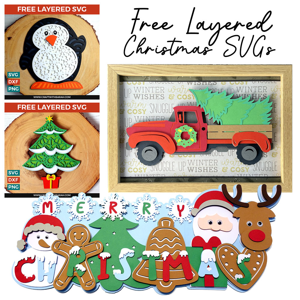 Free Layered Christmas SVGs: 3D Papercraft Projects for Christmas