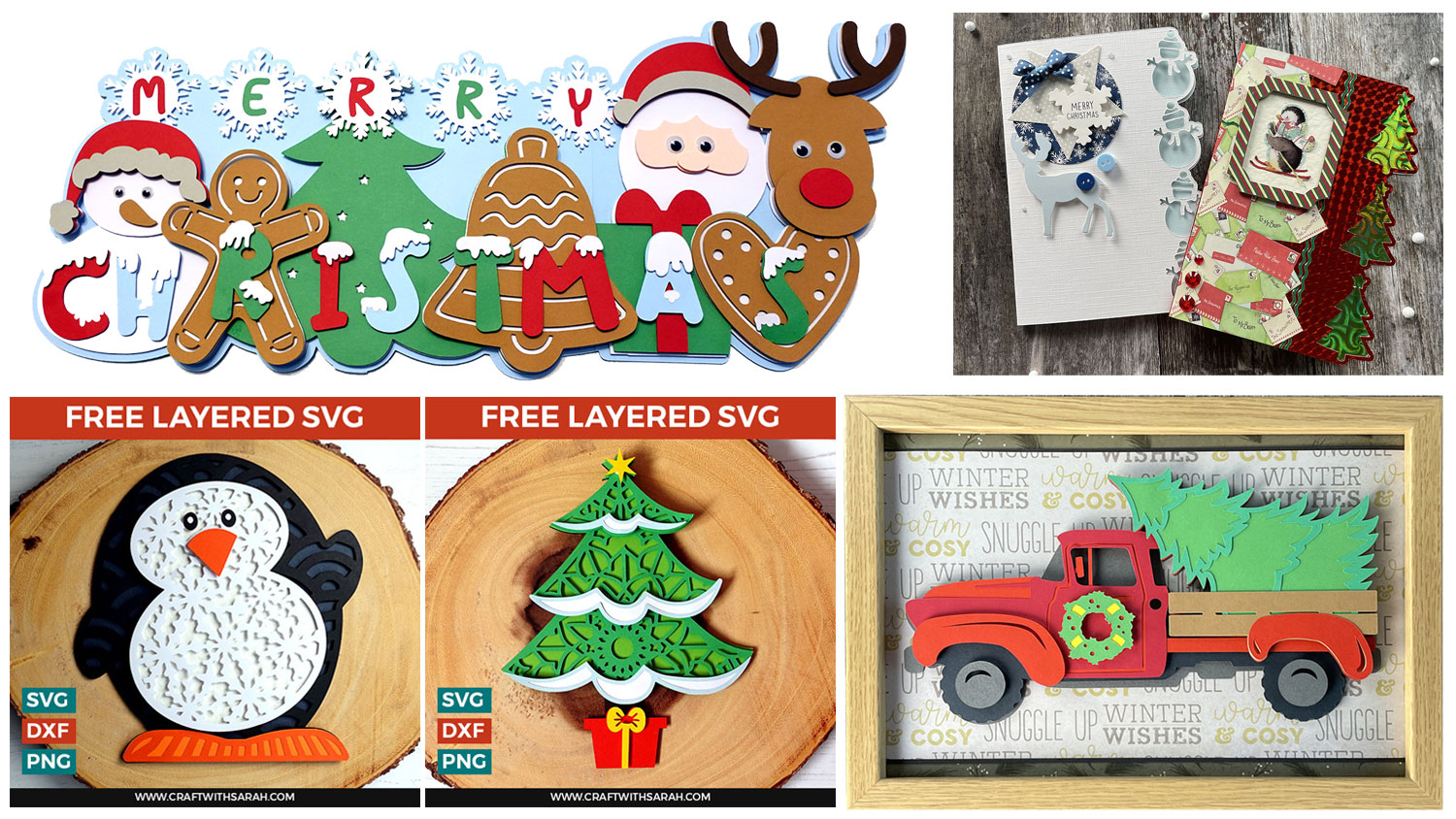 Free Layered Christmas SVGs: 3D Papercraft Projects for Christmas