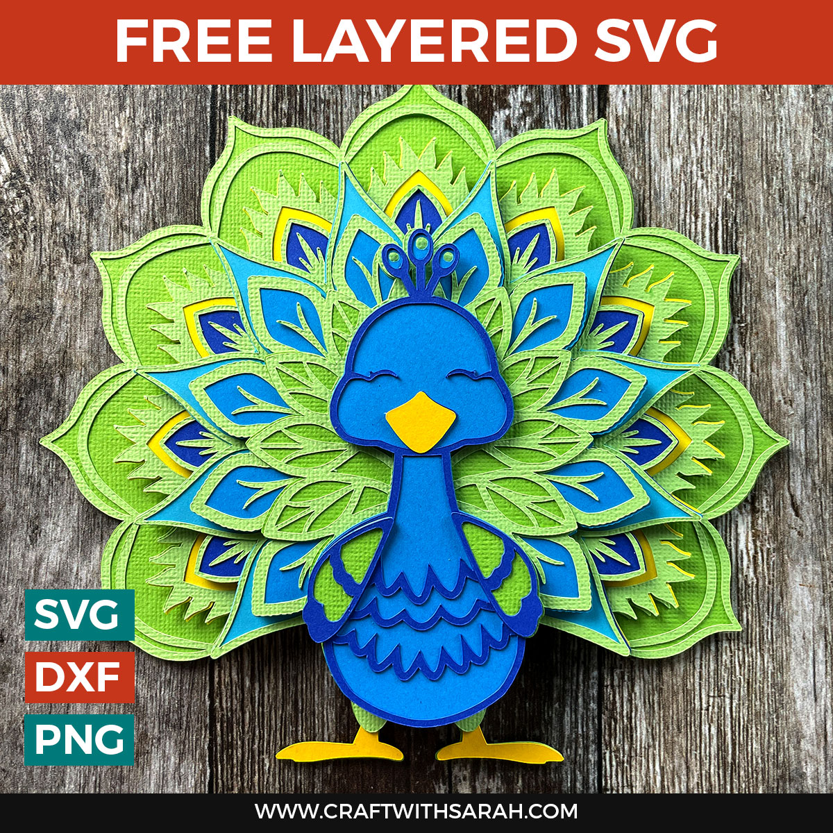 Free Layered Peacock SVG | Intricate Mandala Feathers Peacock