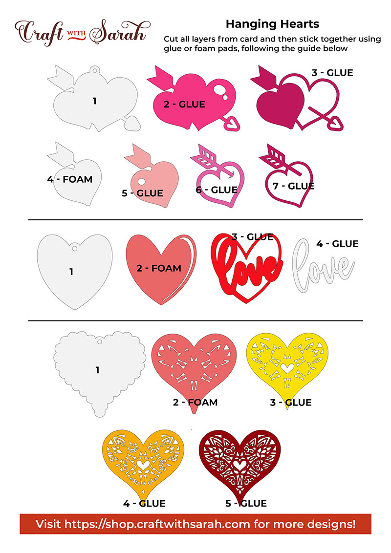 Hanging Hearts Assembly Guides