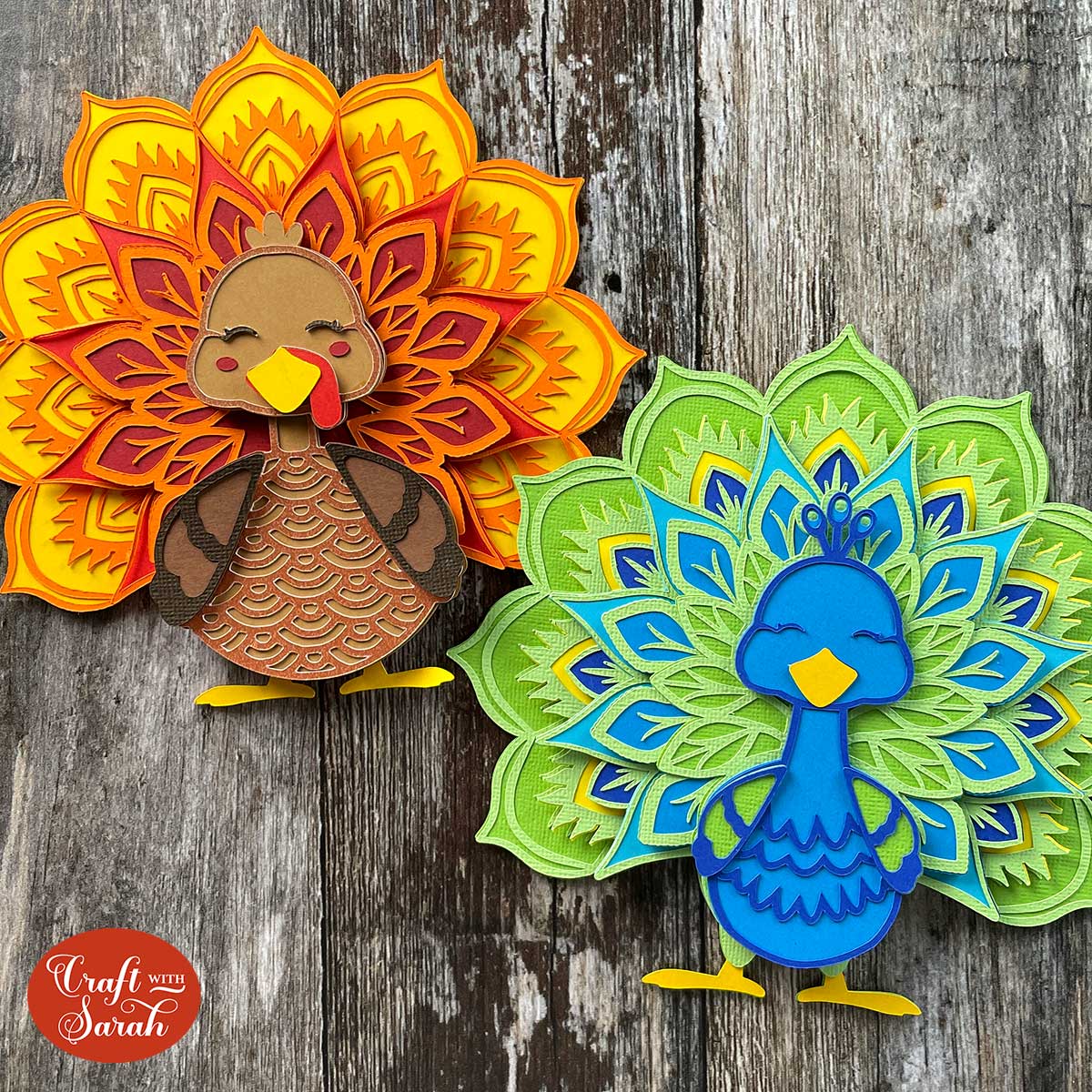 Mandala peacock and turkey
