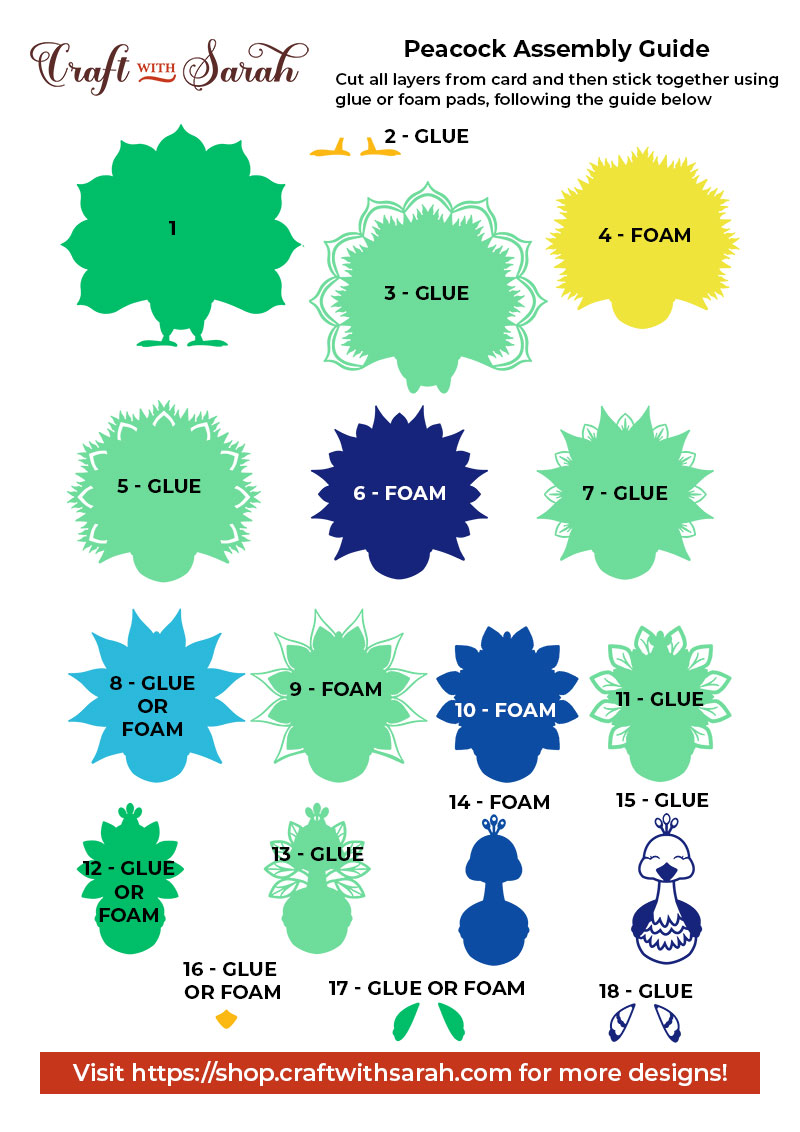 Peacock SVG assembly guide