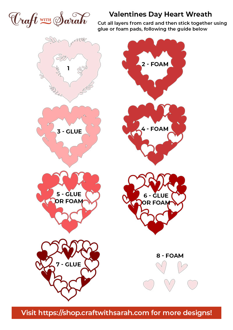 Layered heart SVG assembly guide