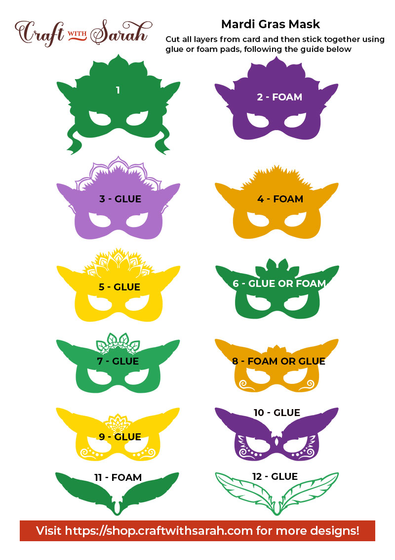 Mardi Gras mask assembly guide