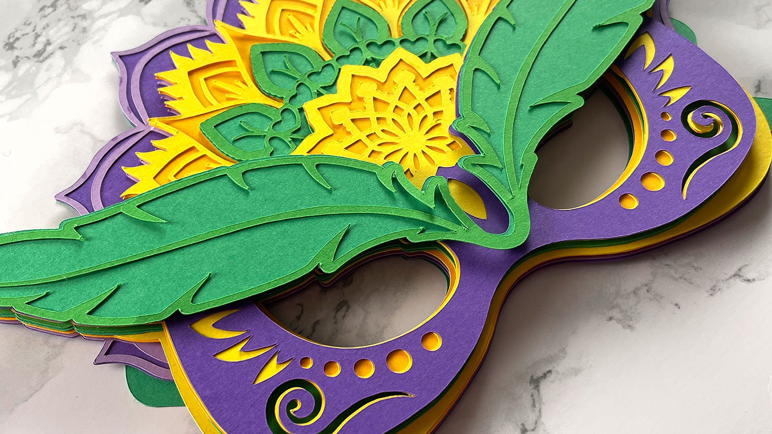 Beautiful Layered Masquerade Mask | Free Mardi Gras SVG