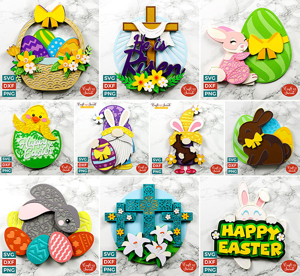 Easter layered cut files