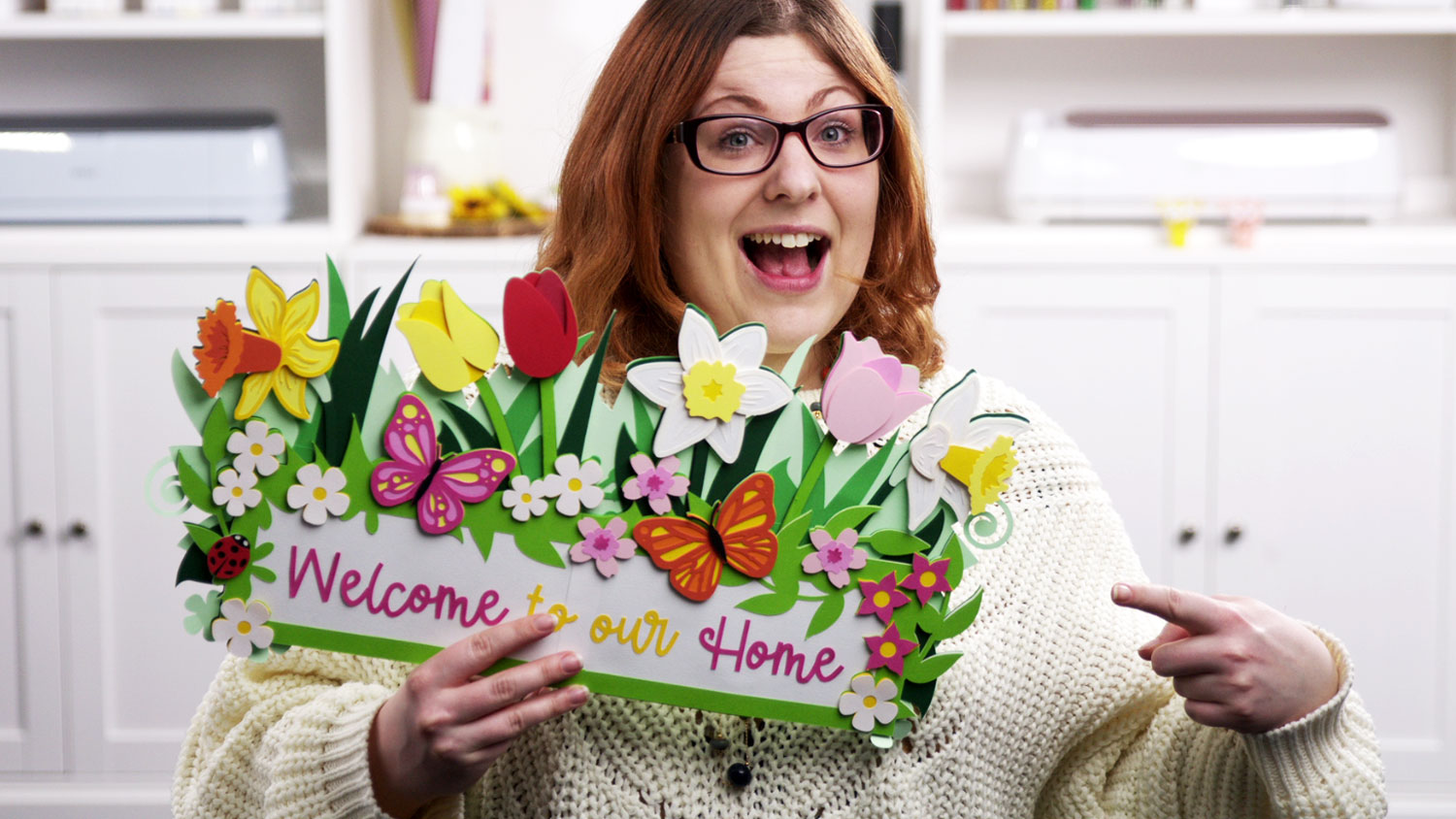 Giant Off-the-Mat Spring Welcome Sign