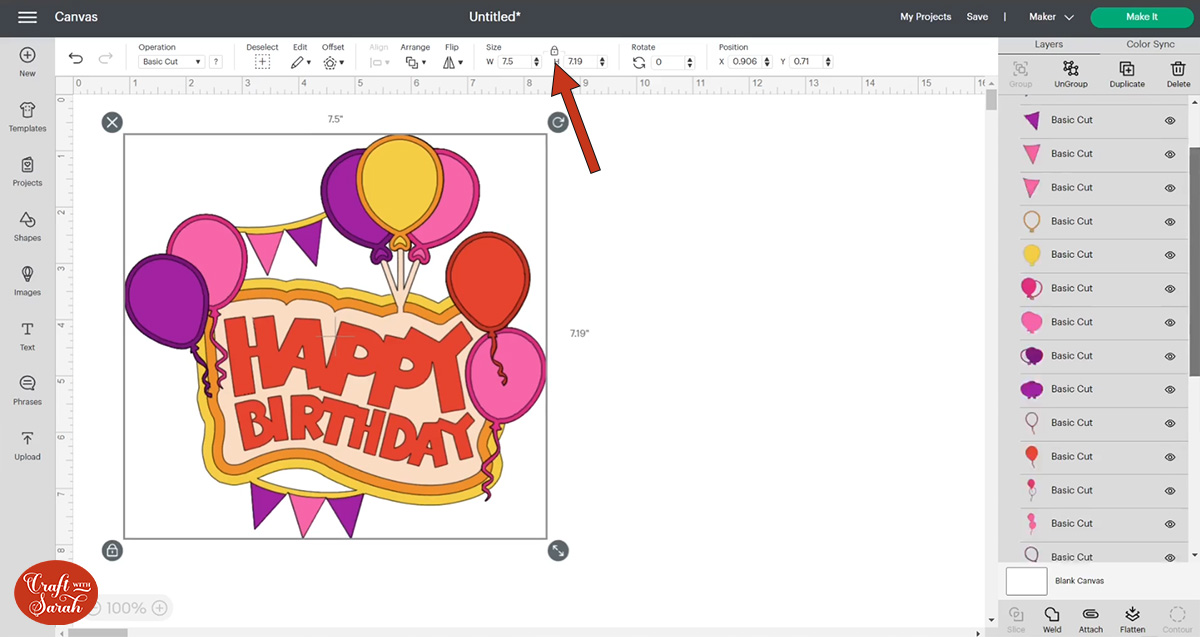 Resize birthday design