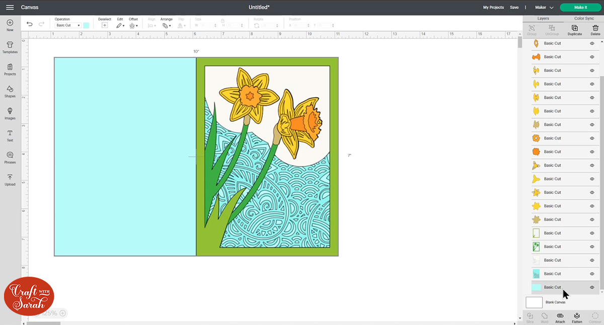 Layered daffodil card