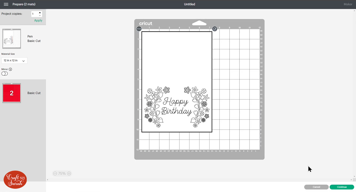 When you click "Make It", the Text should appear in the correct place on the card