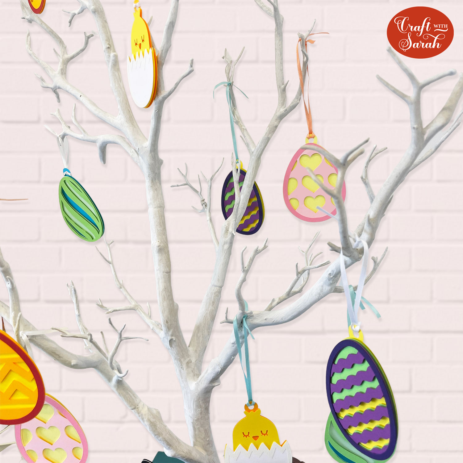 Easter tree with hanging eggs