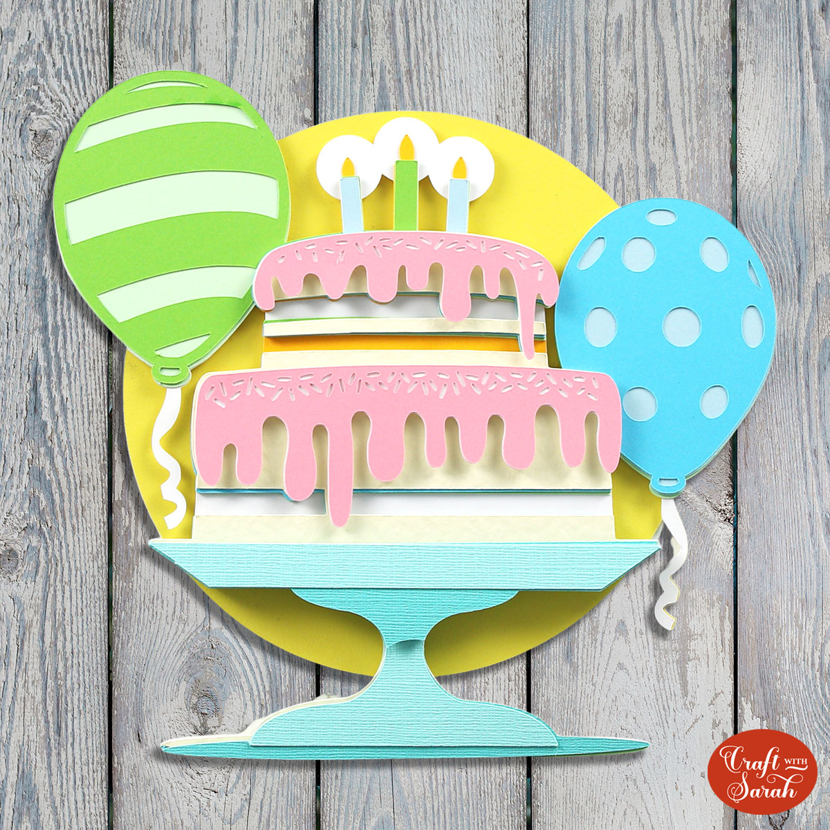 Birthday cake layered SVG