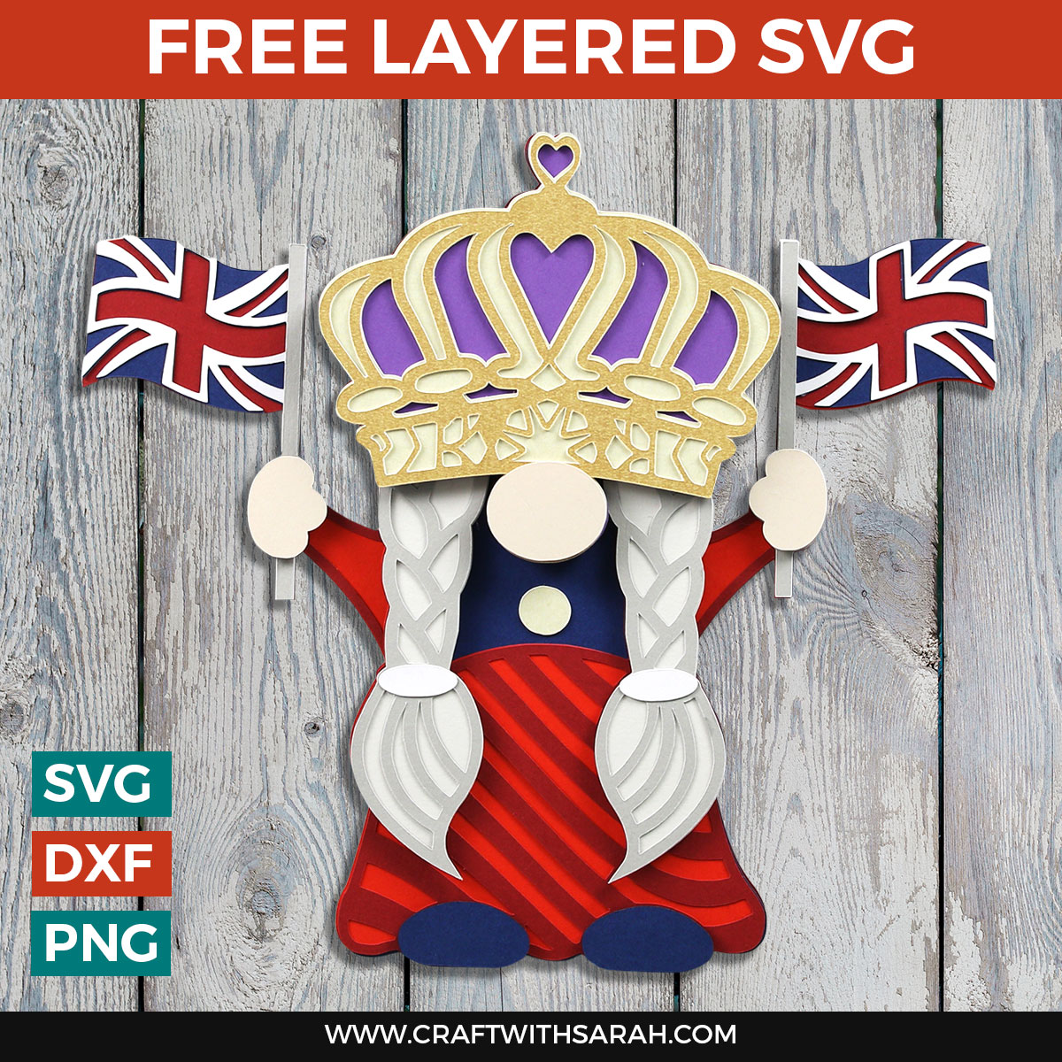 Free Platinum Jubilee SVG 👑 Make an Adorable Royal Gnome