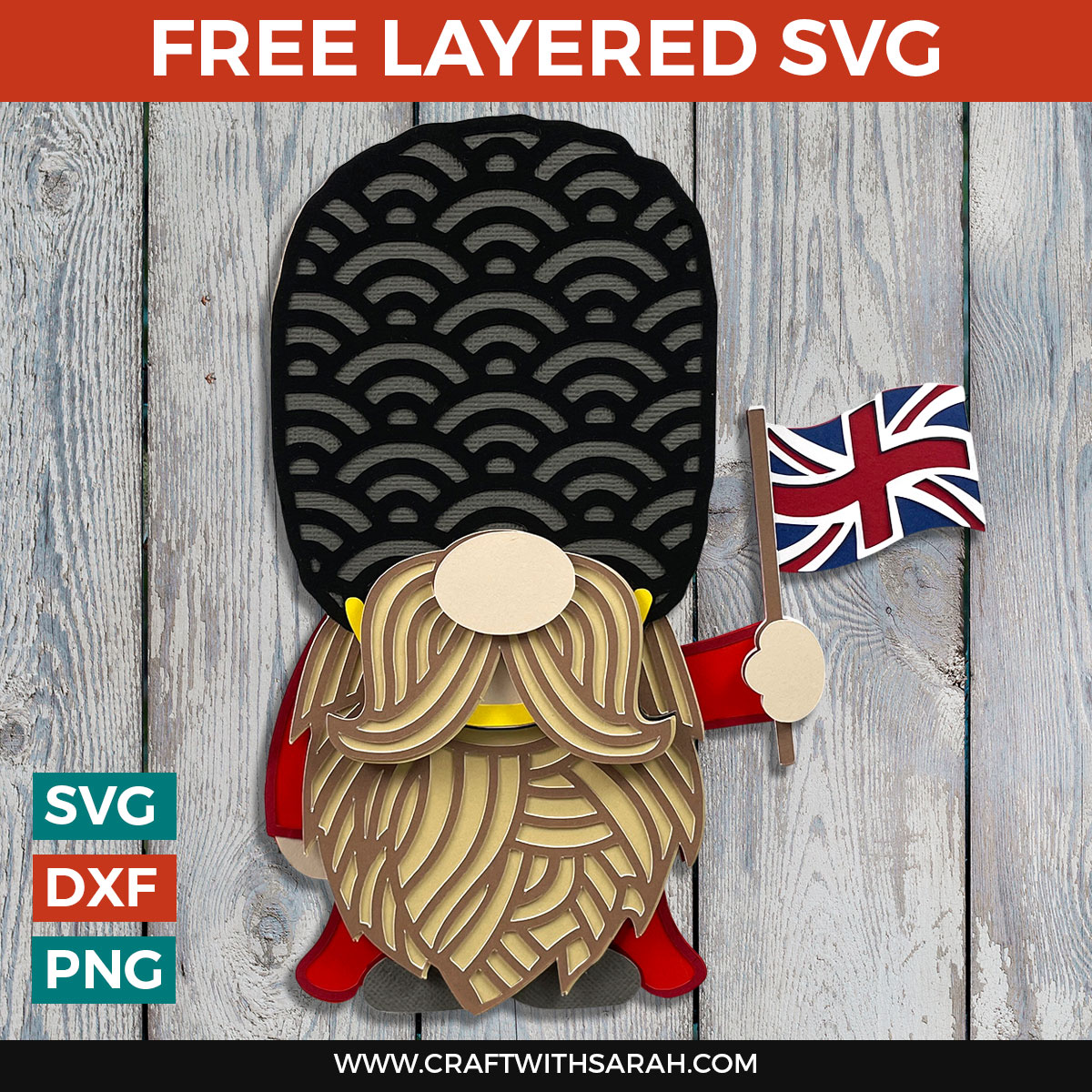 Free Beefeater Guard Gnome SVG for the Queen’s Platinum Jubilee