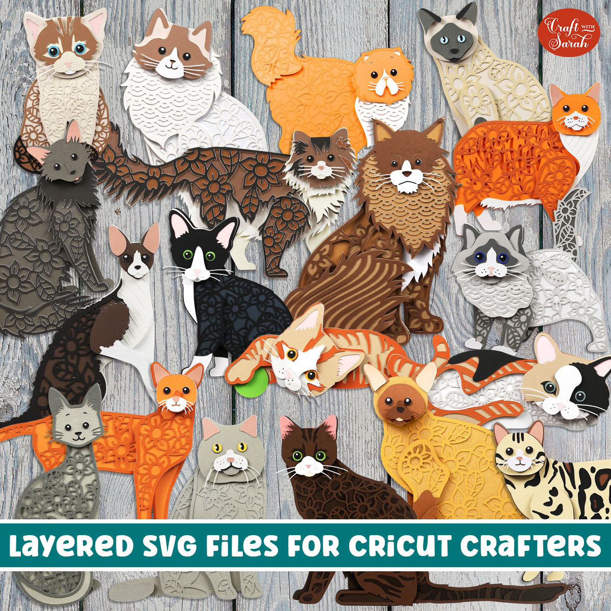 Layered cat SVGs