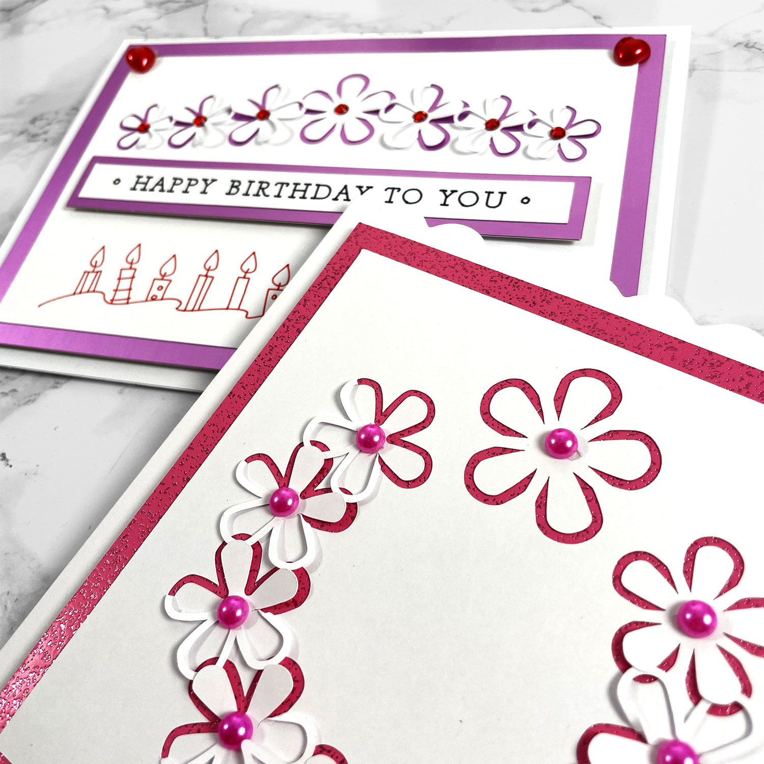 Flower cut and tuck cards