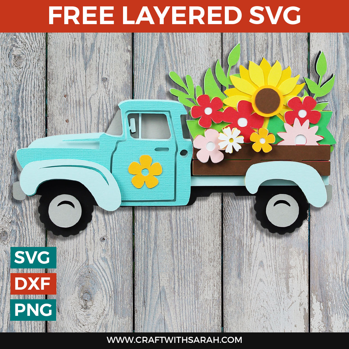 Free Summer Truck SVG 🌻 So many pretty flowers!