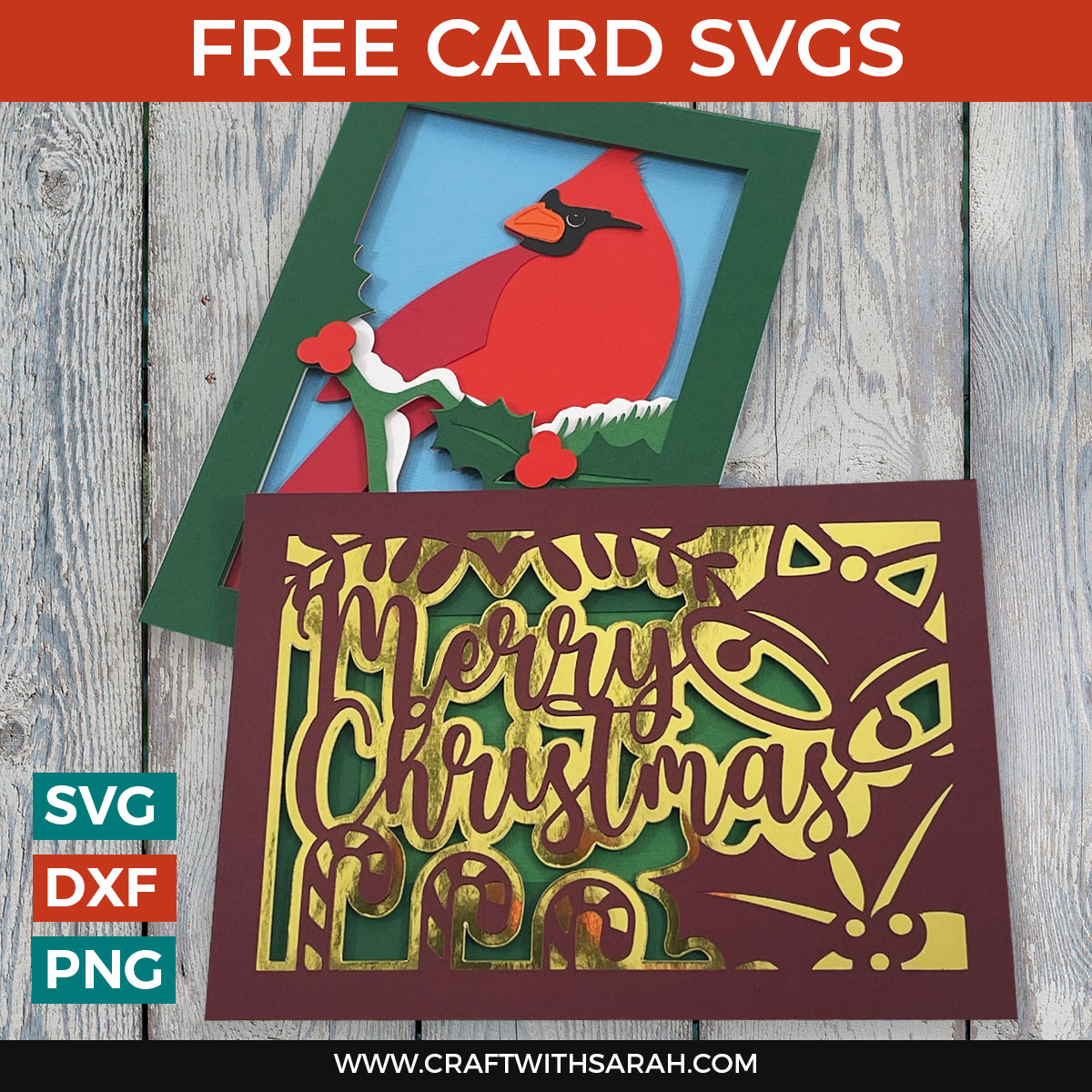 Cricut Christmas Cards with Layers 🎅 2 Free Card Making SVGs!