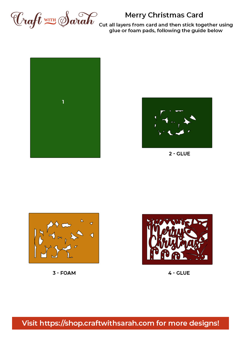 Merry Christmas card assembly guide