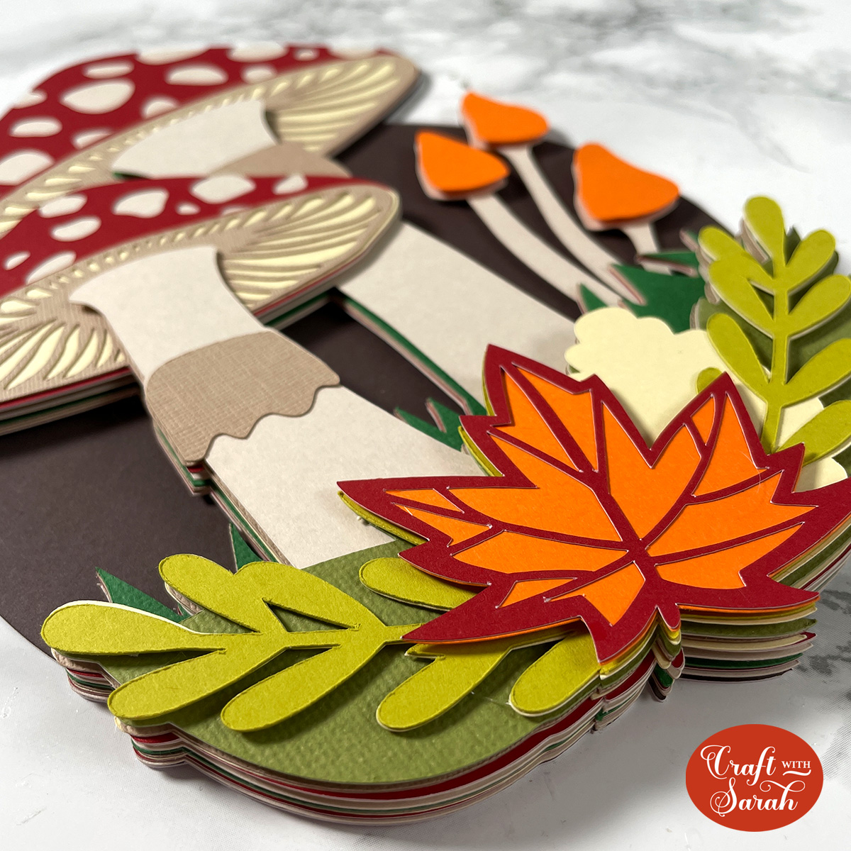 Layered autumn leaves SVG