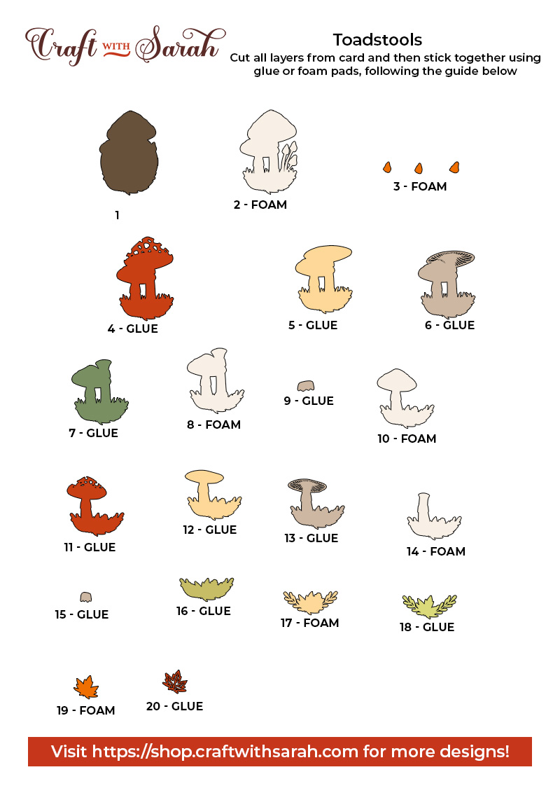 Paper toadstools instructions