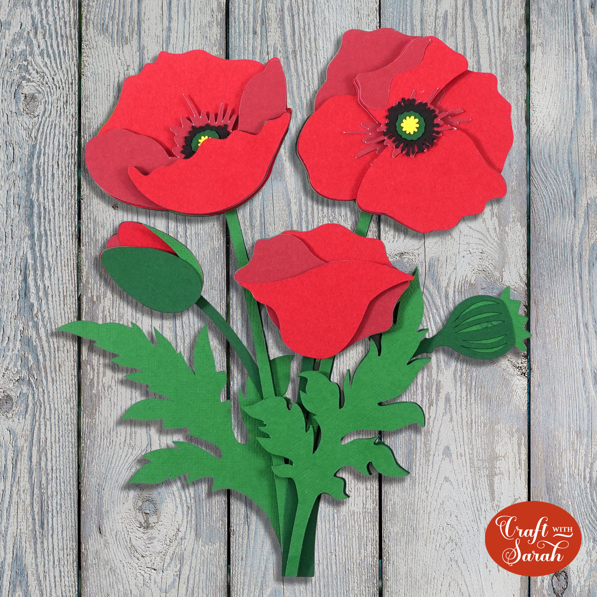 Free Poppies SVG ❤️ Beautiful Remembrance Day Crafts with Poppies - Craft  with Sarah