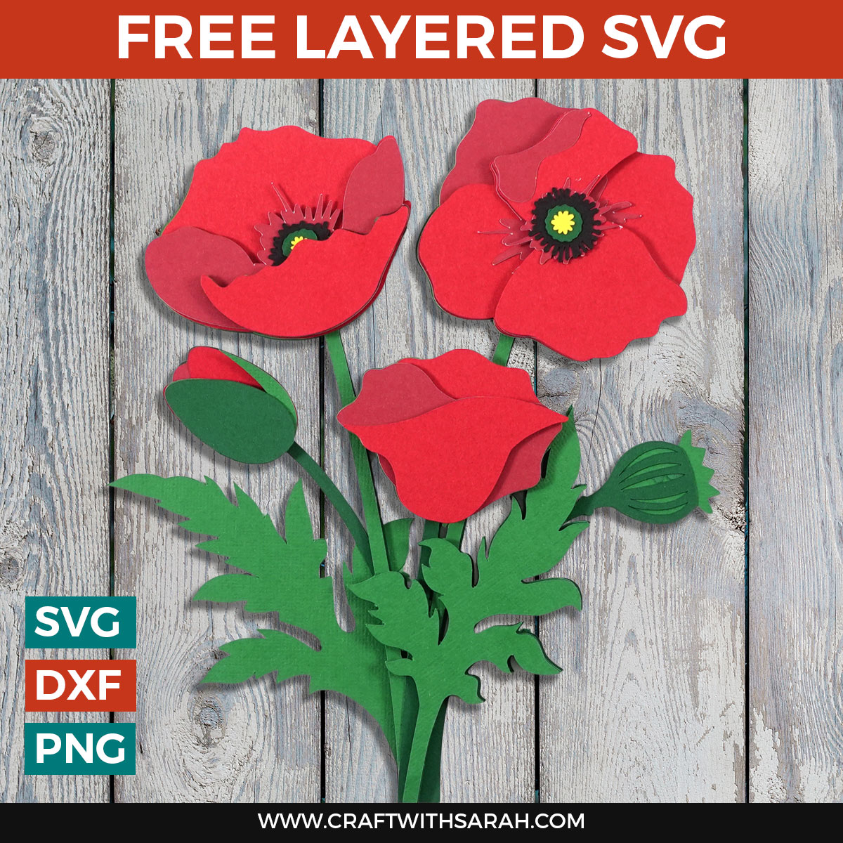 Poppy Cut Files Free Poppies SVG ️ Beautiful Remembrance Day Crafts with Poppies ...