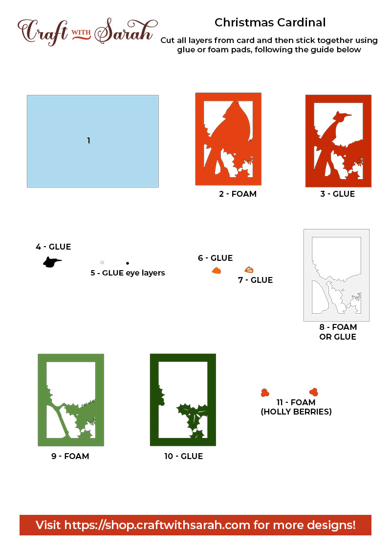 Cardinal card assembly guide