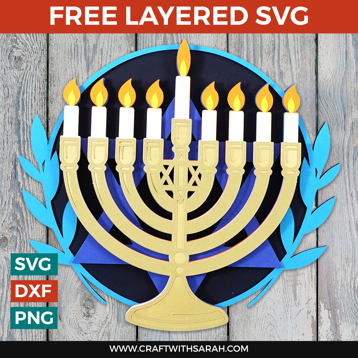 Free Hanukkah SVG 🕎 3D Menorah Craft Ideas for Hanukkah