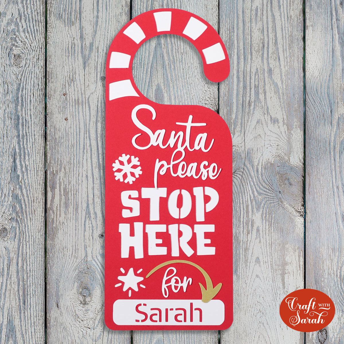 Santa stop here sign