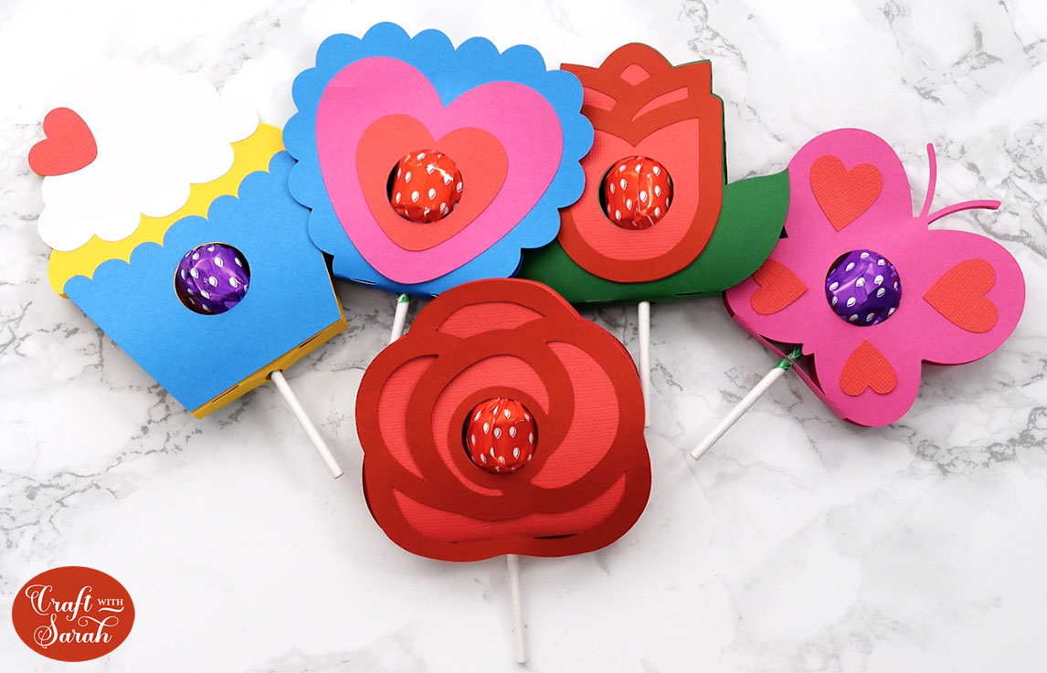 DIY Lollipop Holders   Easy Cricut Valentine Ideas - Craft with Sarah