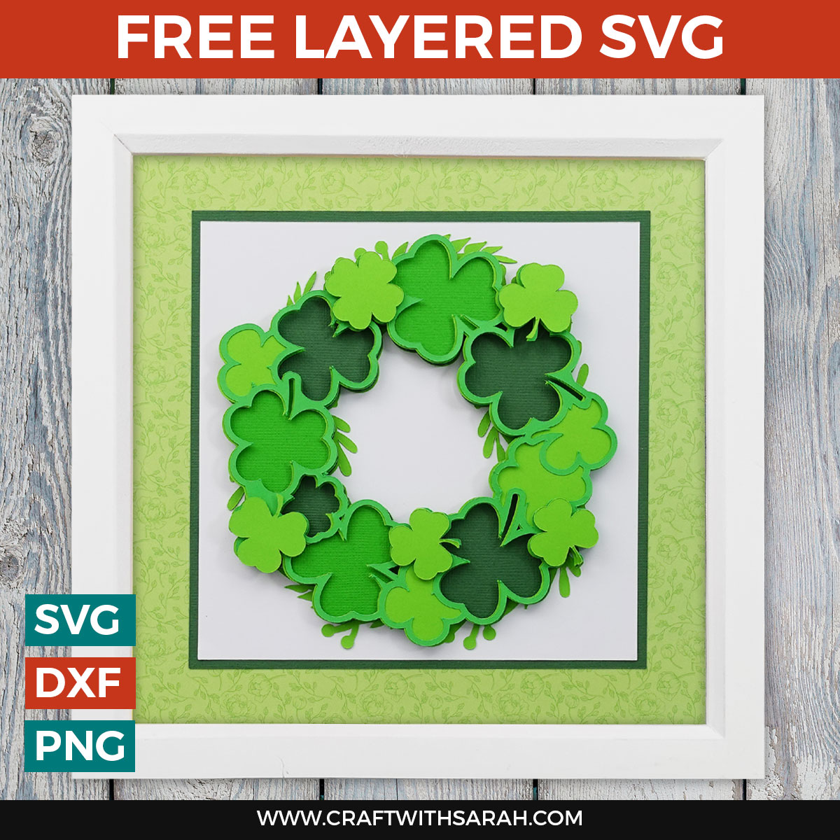 Lucky Shamrock Wreath ☘️ Free SVG for St Patrick’s Day