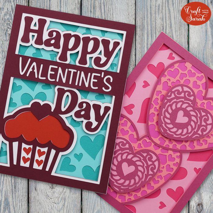 Easy Valentine's Day Cards 💖 2 Free Valentine card SVGs! Craft with Sarah